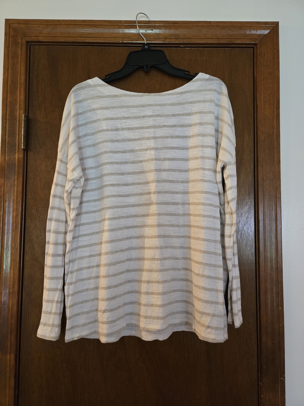 J.Jill Striped Relaxed Boat-Neck Tee Size M
